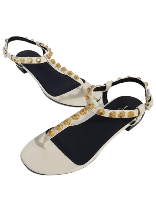 Balenciaga Stud Strap Sandals White