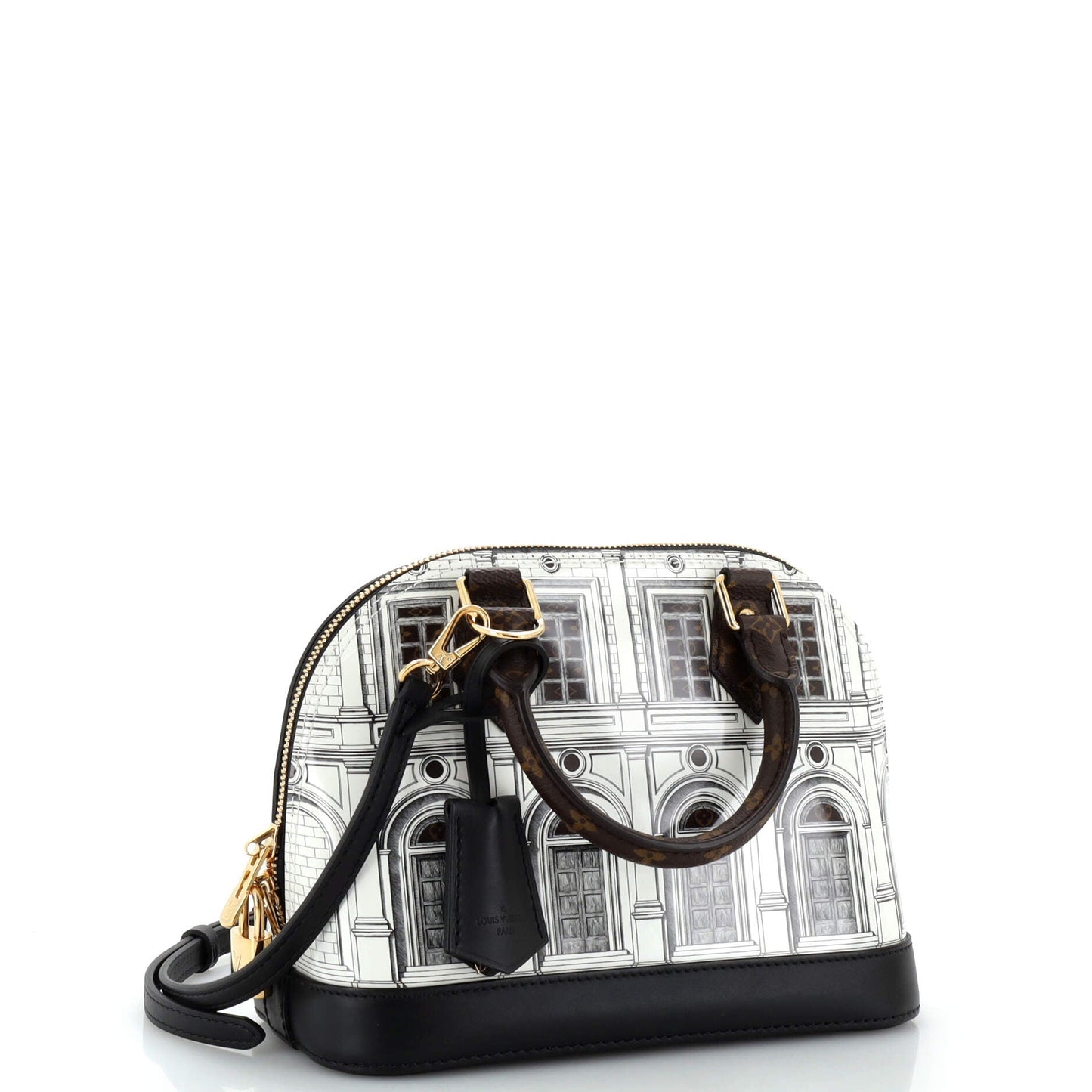 Alma Handbag Limited Edition Fornasetti Architettura Print Leather and Monogram Canvas BB