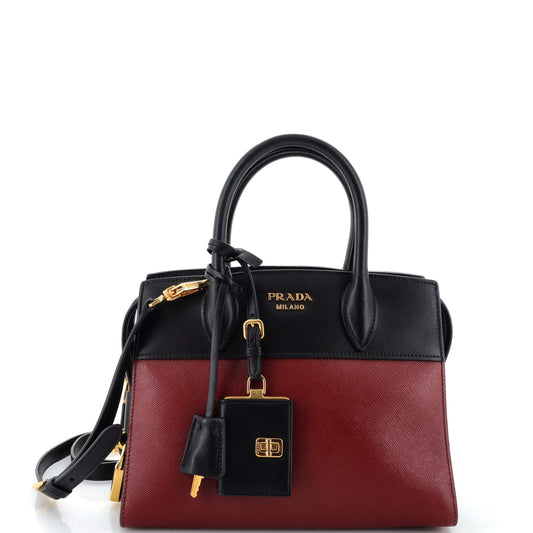 Prada Esplanade Tote Saffiano with City Calf Small