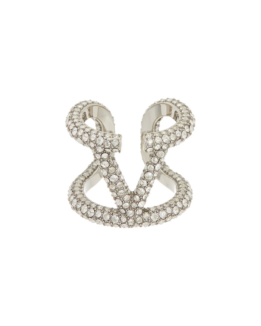 Valentino Vlogo Signature Swarovski Ring Grey