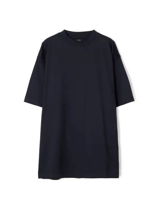 Balenciaga Cotton Crew Neck Short Sleeve T-Shirt Navy