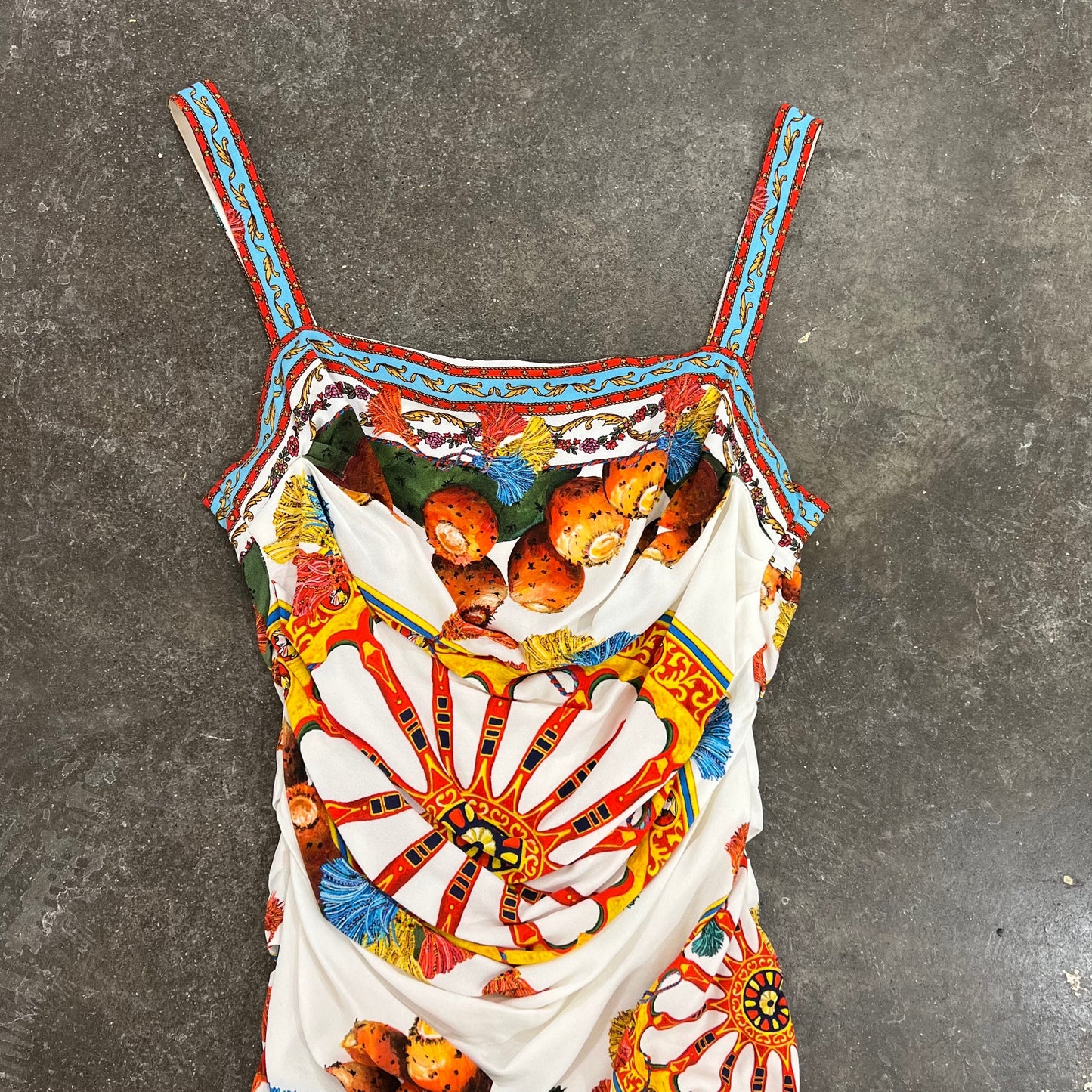 Dolce & Gabbana fruit series fold sleeveless dress