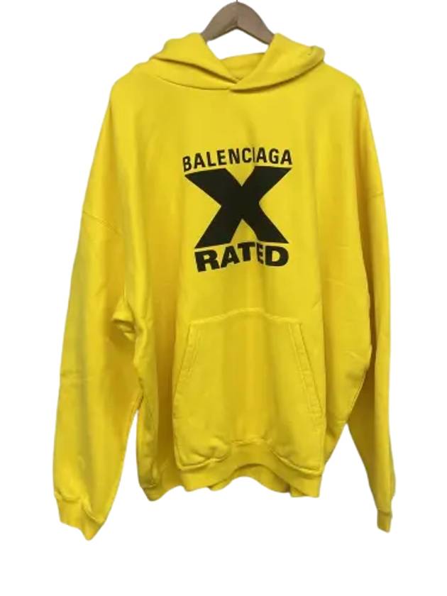 Balenciaga Logo Print Hoodie Yellow
