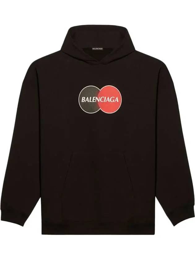 Balenciaga Logo Print Over Fit Hoodie Black