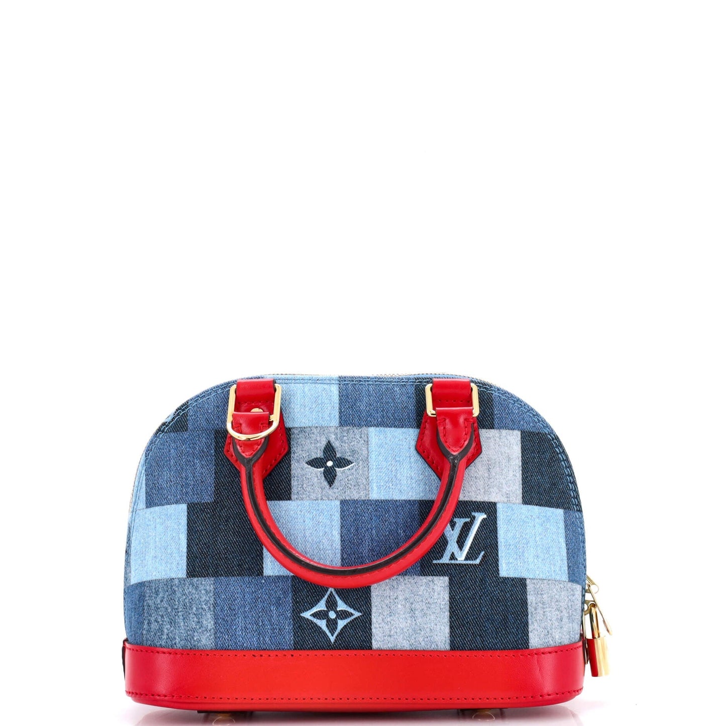Alma Handbag Damier and Monogram Patchwork Denim BB