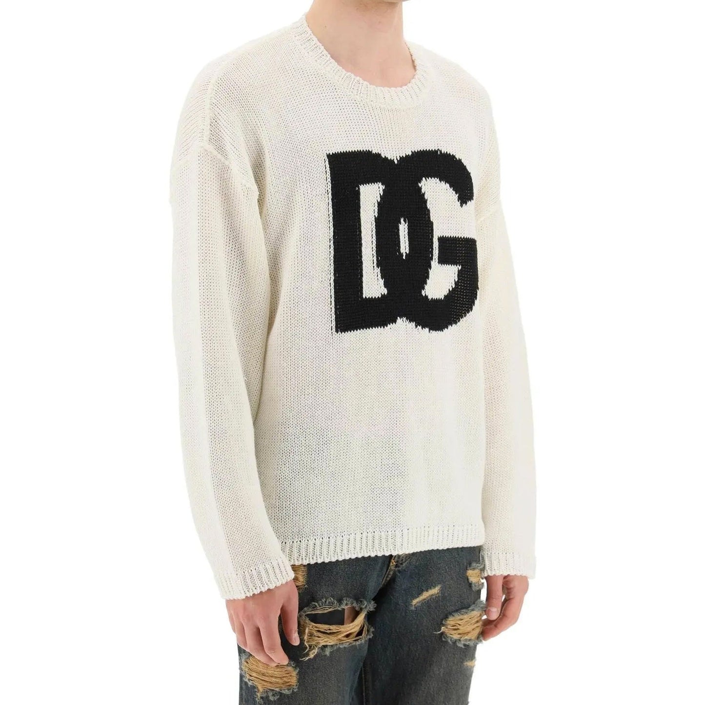 Dolce & Gabbana Linen Logo Sweater Men