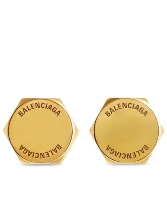 Balenciaga Garage Screw Earrings Gold