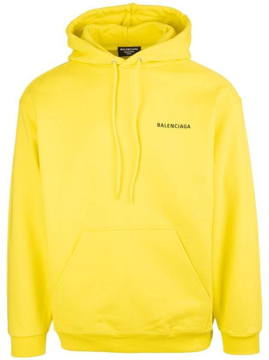 Balenciaga Mini Logo Cotton Hoodie Yellow