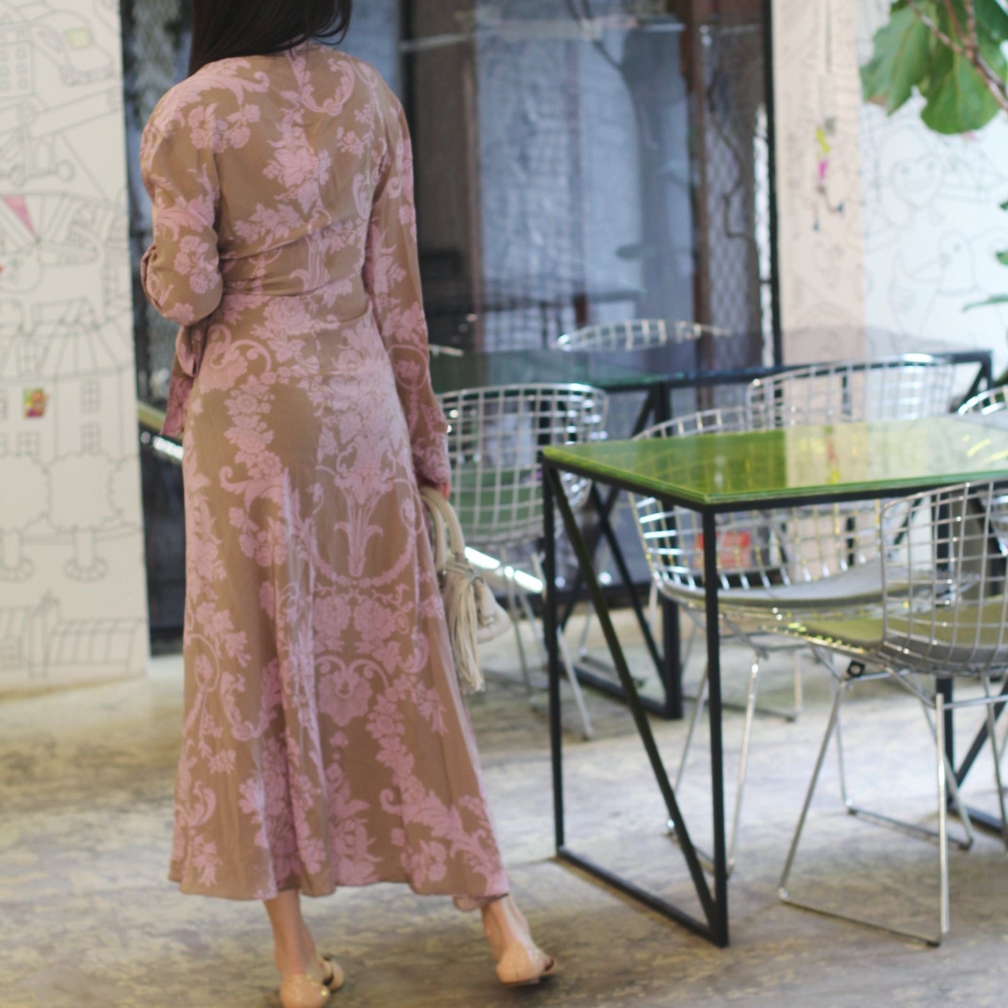 Acne studios 100% silk floral dress