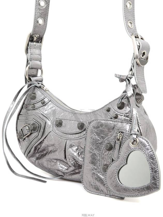 Balenciaga Women s Le Cagol Xs Shoulder Bag Metallic Silver Cross 671309