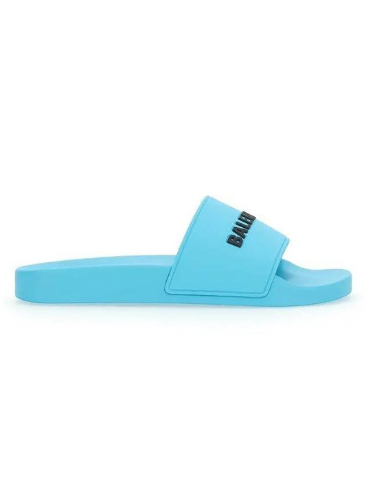 Balenciaga Men's Logo Full Slippers Blue