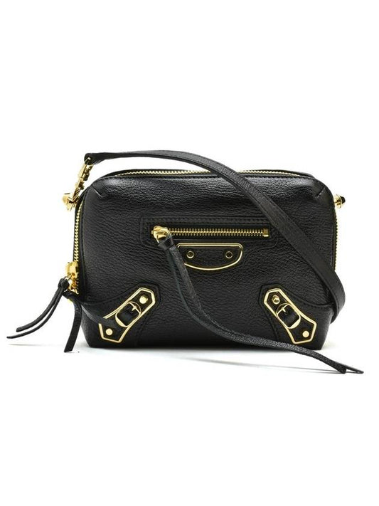 Balenciaga Metal Reporter Mini Cross Bag Black