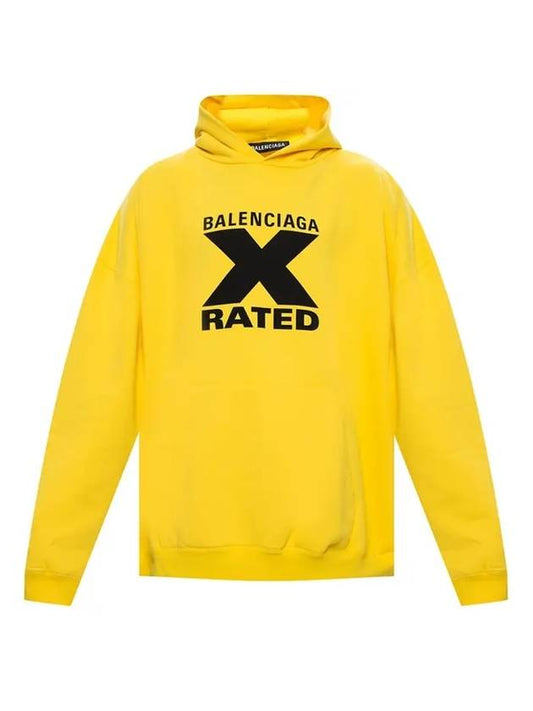 Balenciaga Logo Print Hoodie Yellow