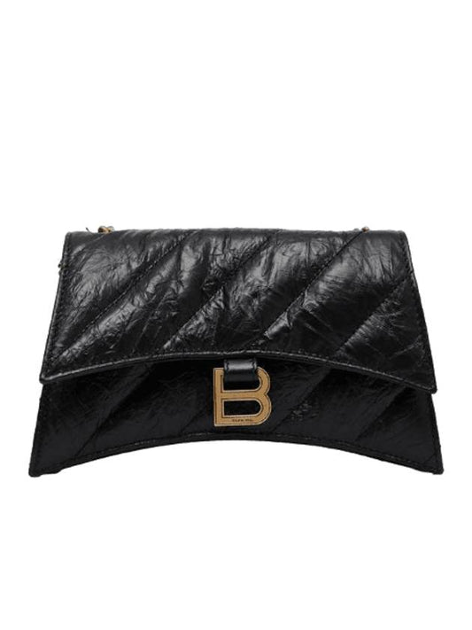 Balenciaga Crush XS Chain Quilted Shoulder Bag Black