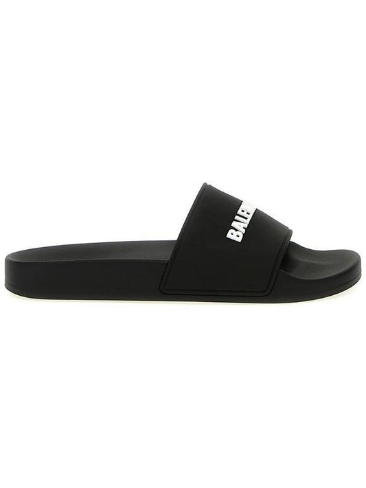 Balenciaga Logo Slippers Black
