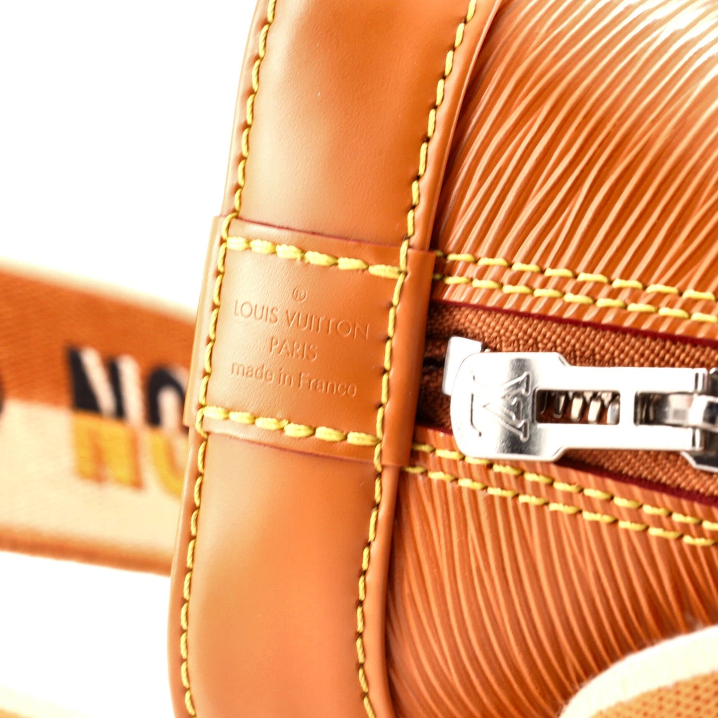 Alma Handbag Epi Leather with Logo Jacquard Strap BB