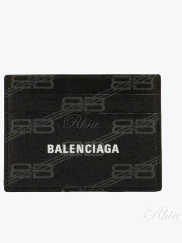 Balenciaga BB Monogram Card Wallet Black