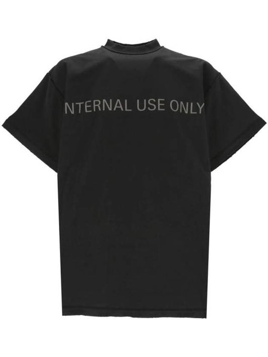Balenciaga Inside Out Oversized Distressed Short Sleeve T-Shirt Black