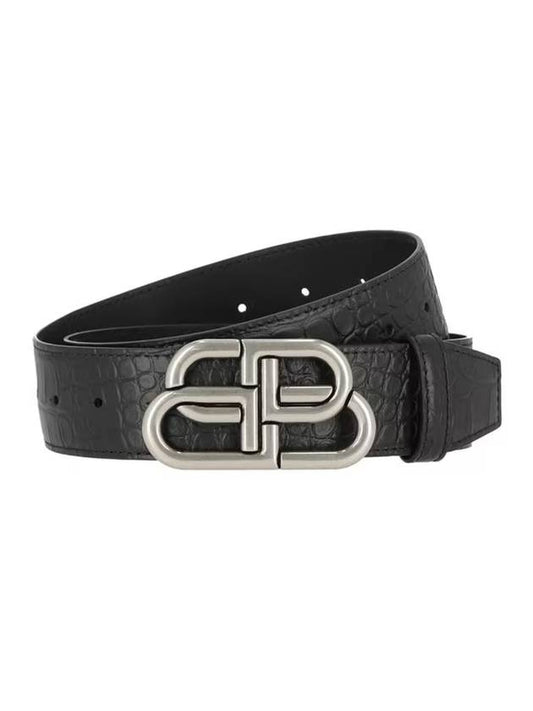 Balenciaga BB Logo Buckle Belt Black