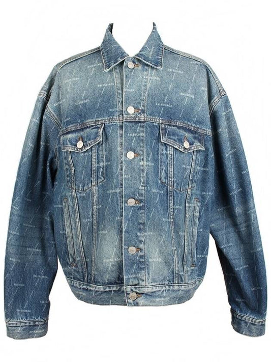 Balenciaga Multi logo denim jacket 50