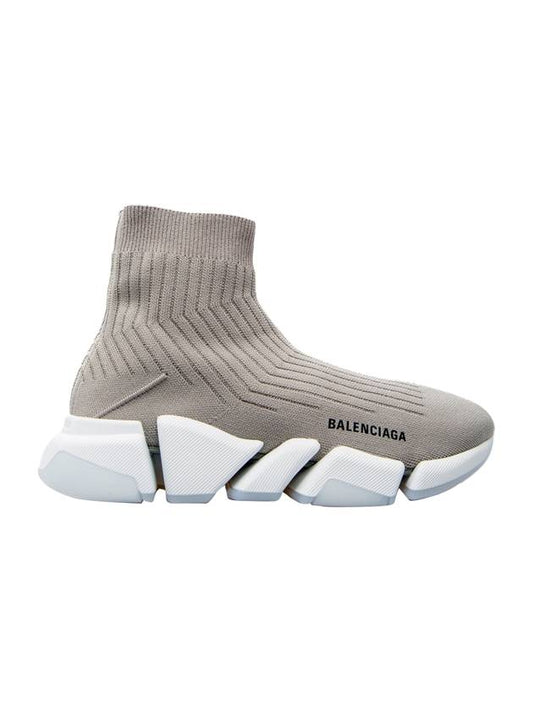 Balenciaga Speed 2.0 Knit High Top Sneakers Grey