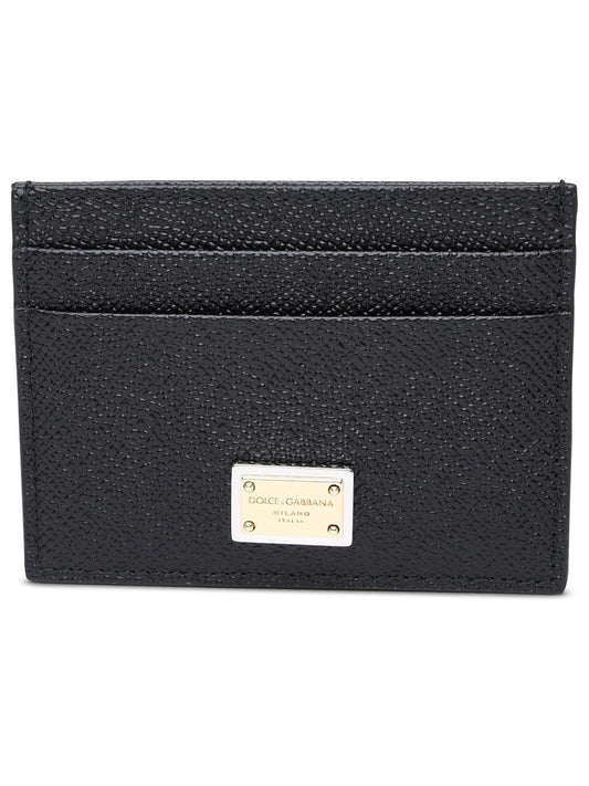Dolce & Gabbana Black Leather Card Holder Women