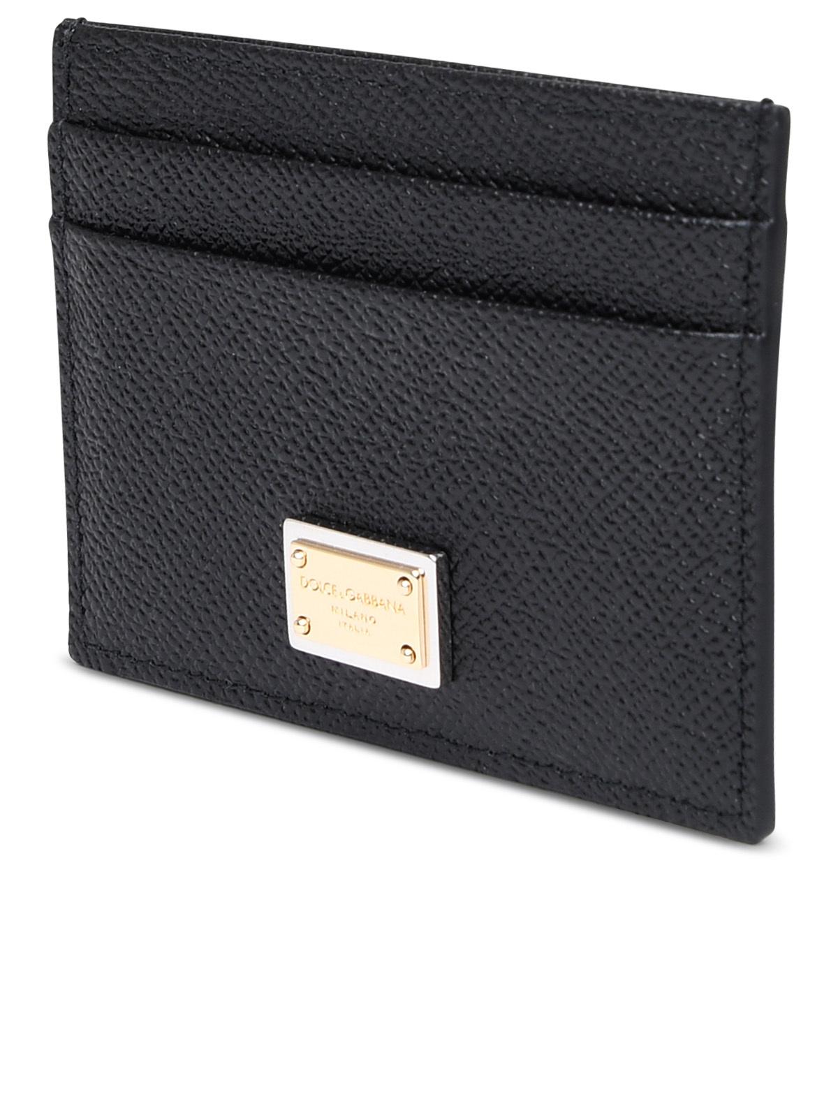 Dolce & Gabbana Black Leather Card Holder Women