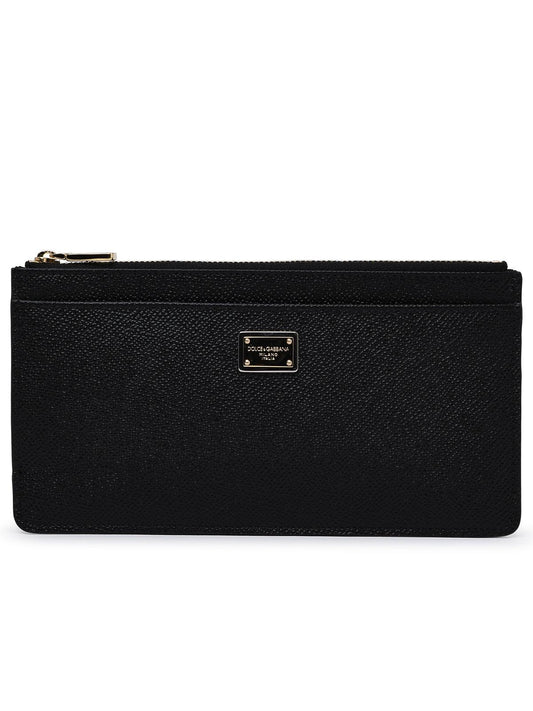 Dolce & Gabbana Black Leather Card Holder Women