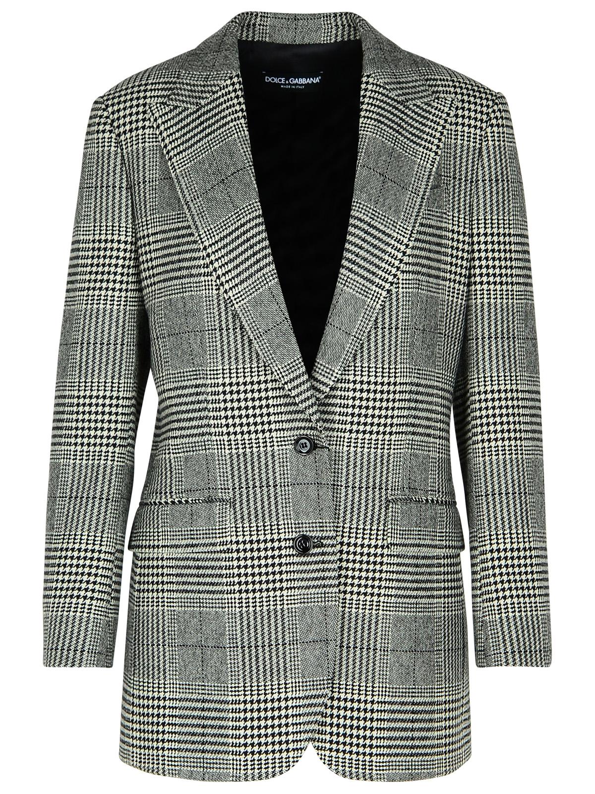 Dolce & Gabbana Grey Virgin Wool Blend Blazer Women