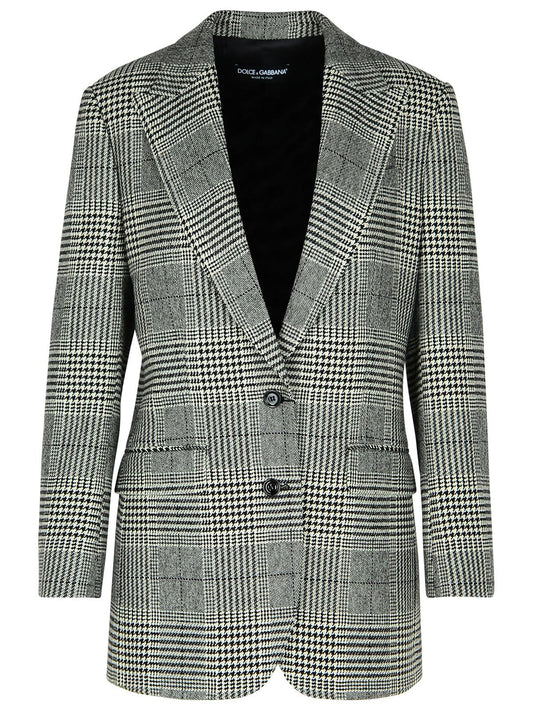 Dolce & Gabbana Grey Virgin Wool Blend Blazer Women