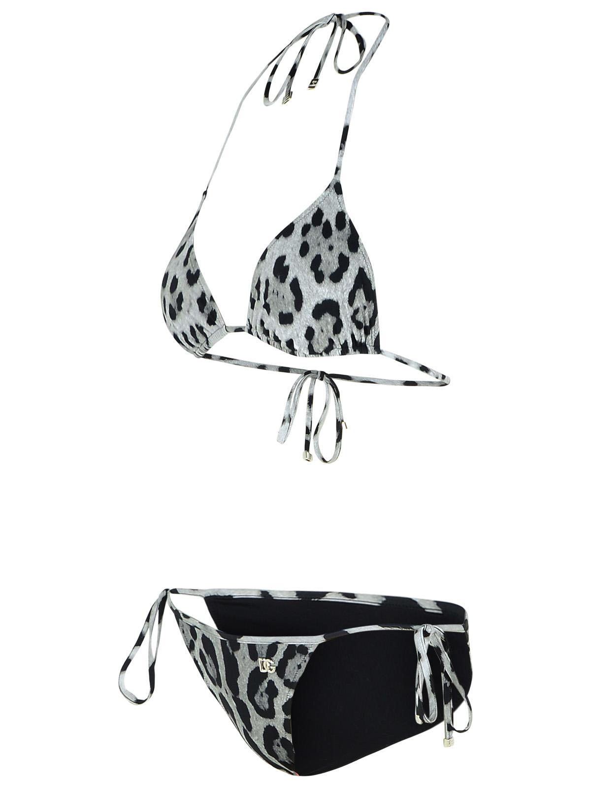 Dolce & Gabbana 'Animalier' Grey Polyamide Blend Bikini Women