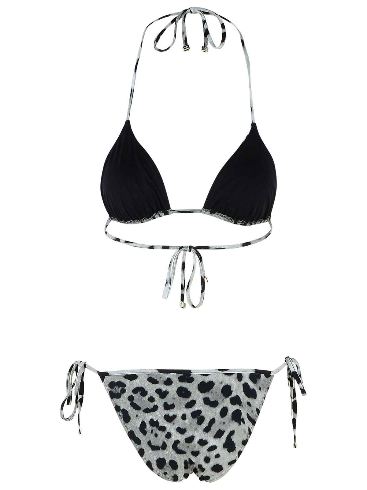 Dolce & Gabbana 'Animalier' Grey Polyamide Blend Bikini Women