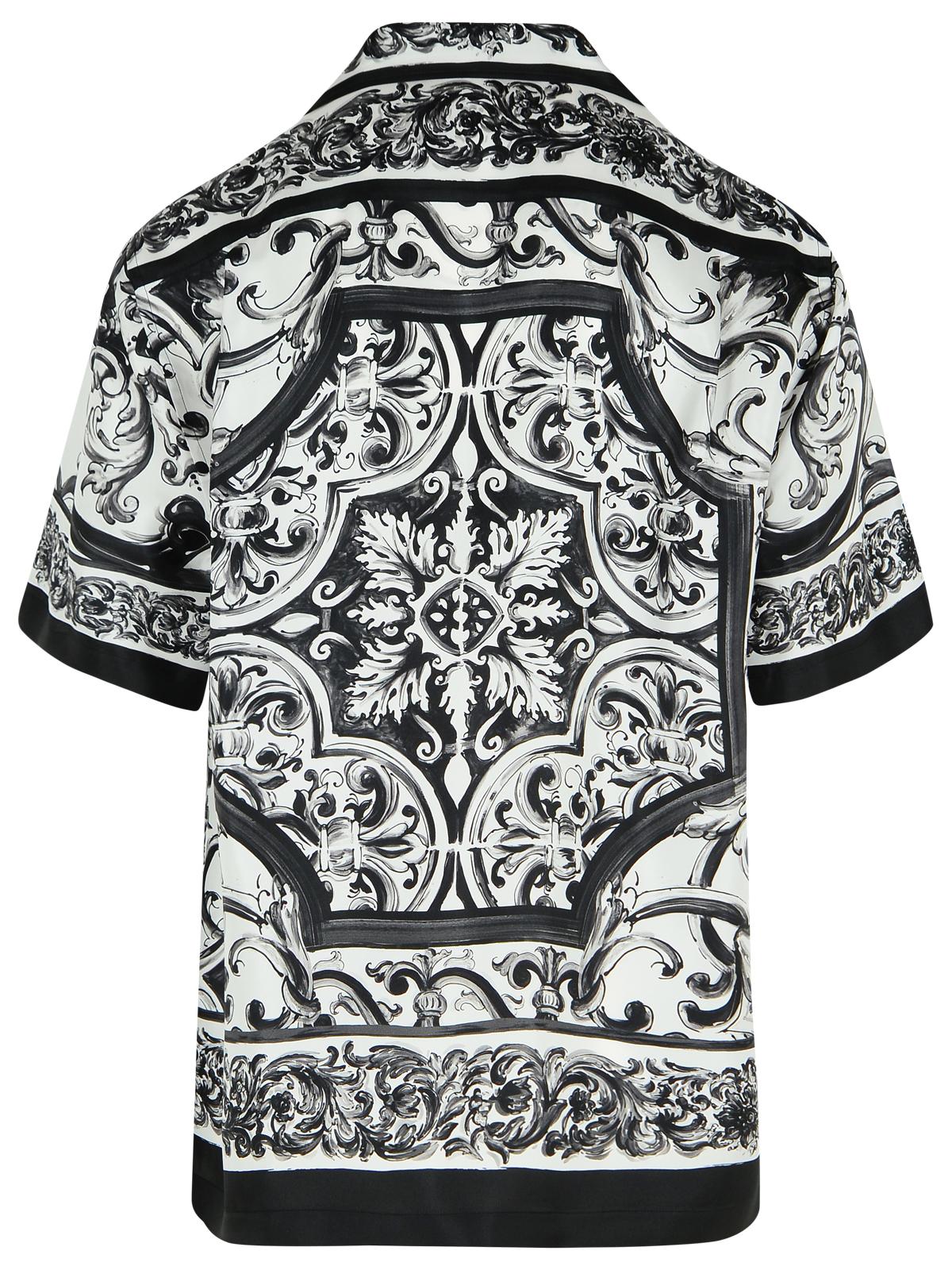 Dolce & Gabbana 'Maiolica' Black Silk Shirt Men