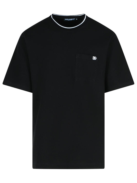 Dolce & Gabbana Black Cotton T-Shirt Men