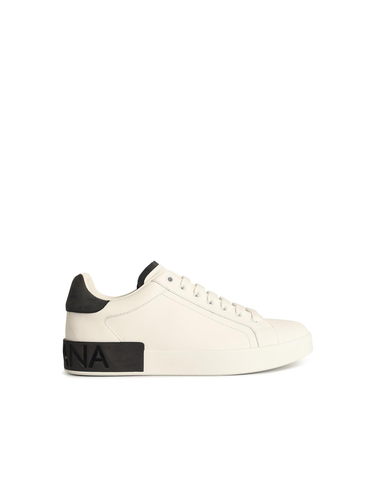 Dolce & Gabbana 'Portofino' White Calf Leather Sneakers Men