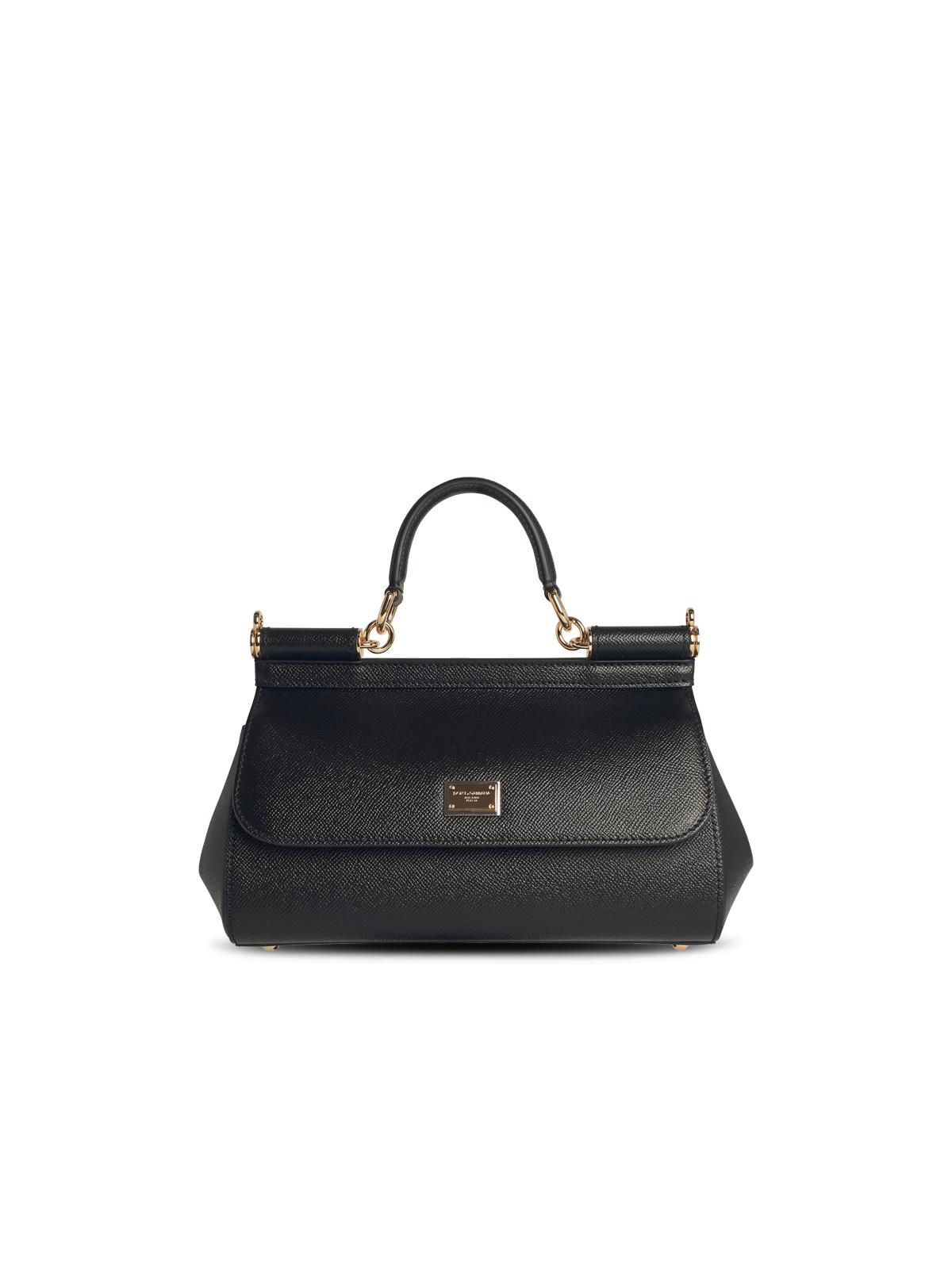 Dolce & Gabbana 'Sicily' Small Black Leather Bag Women