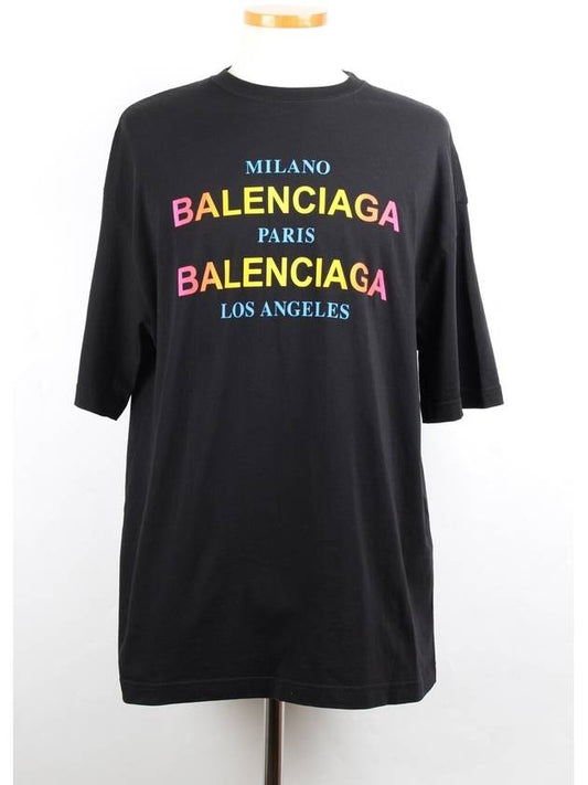 Balenciaga Rainbow logo short sleeve t shirt S