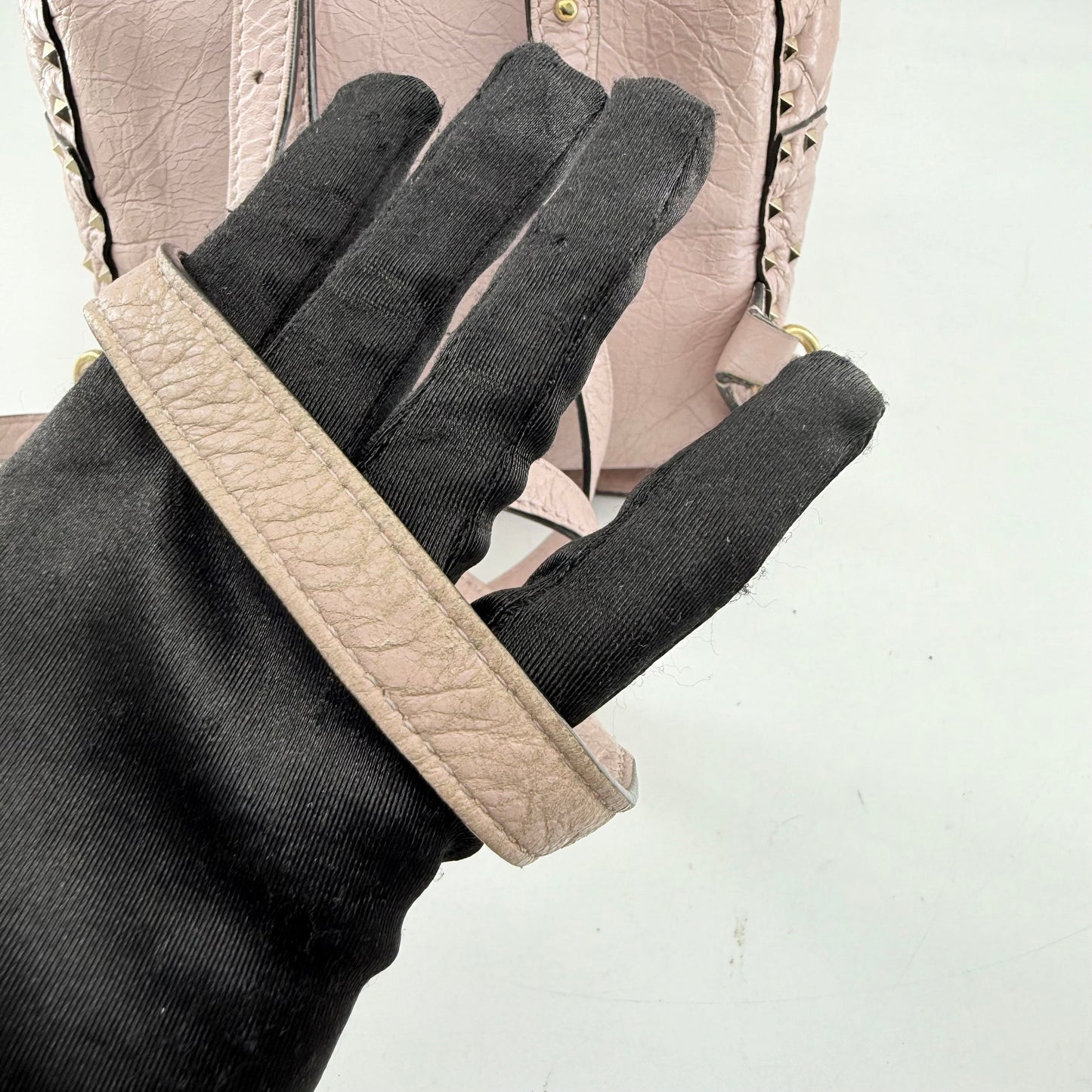 VALENTINO GARAVANI Nappa Quilted Mini Rockstud Spike Backpack Poudre