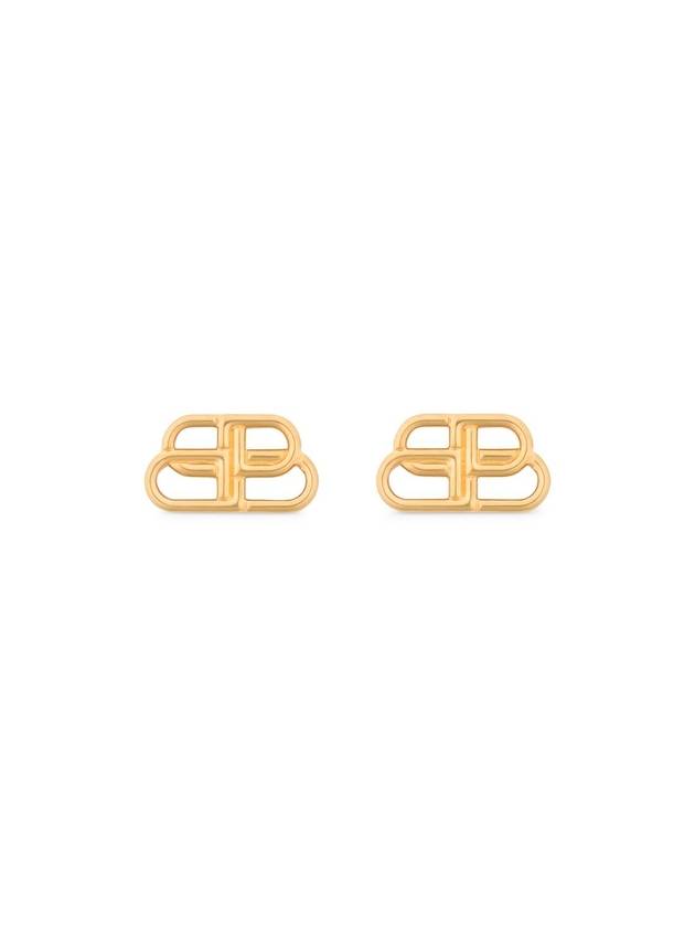 Balenciaga BB Logo Stud Earrings Gold