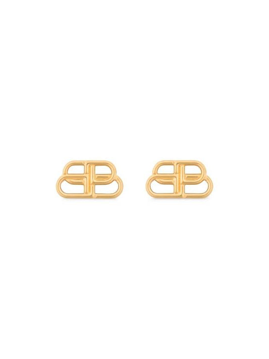 Balenciaga BB Logo Stud Earrings Gold