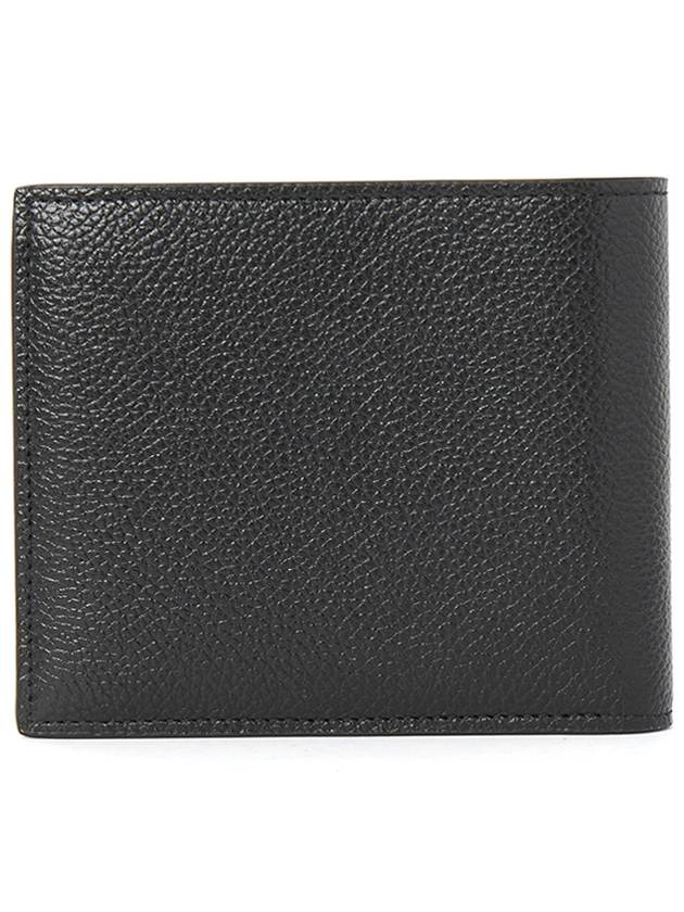 Balenciaga Logo Print Leather Half Wallet Black