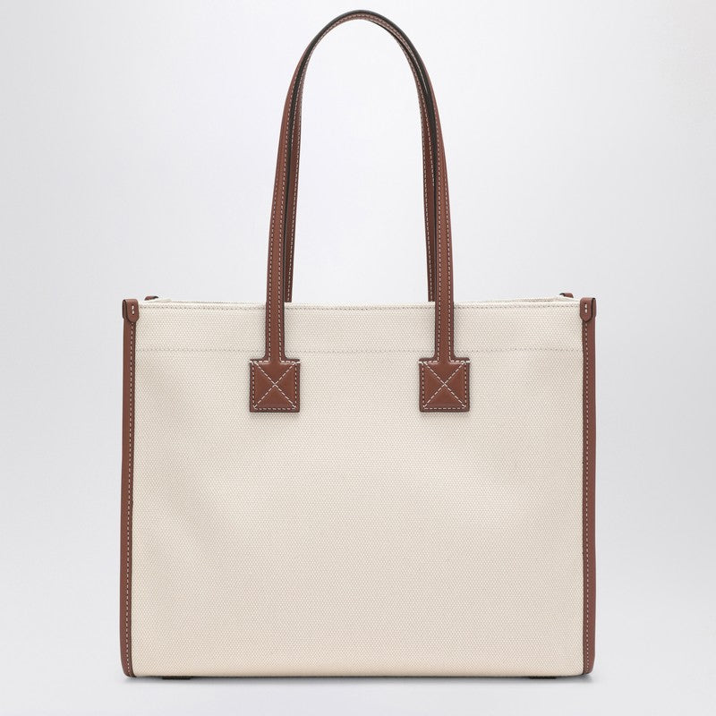 Burberry Freya Small Beige/Leather Tote Women