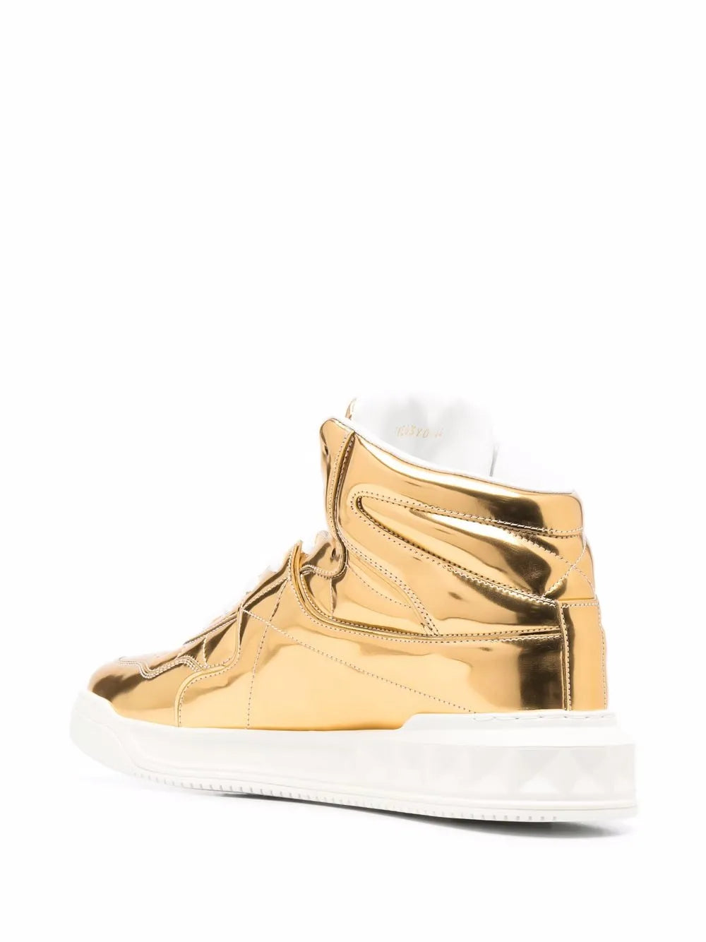 Valentino Garavani Metallic-Effect Lace-Up Sneakers