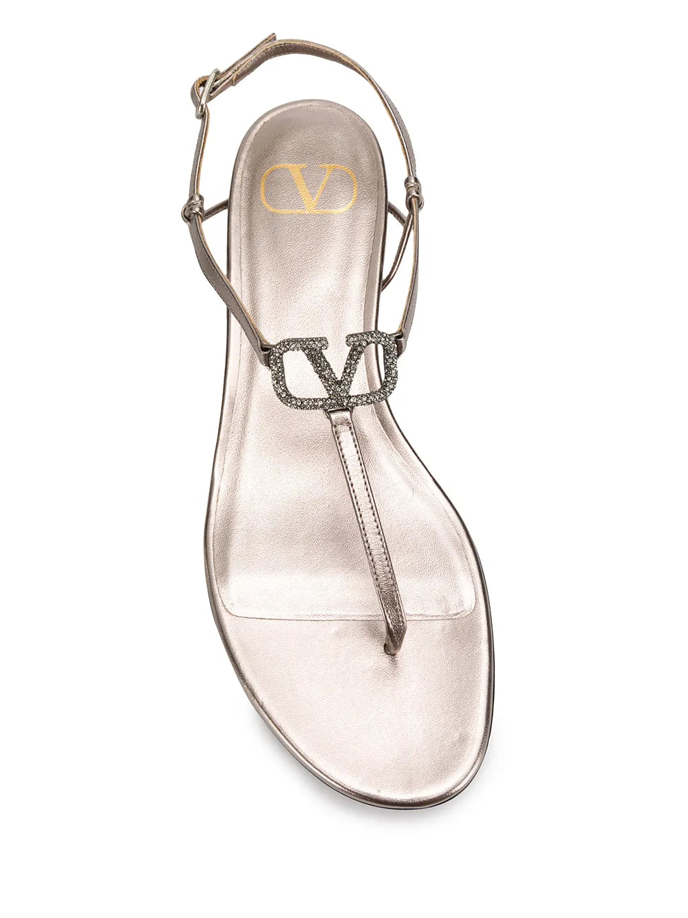 Valentino Garavani Vlogo T-Bar Sandals 37.5 Silver