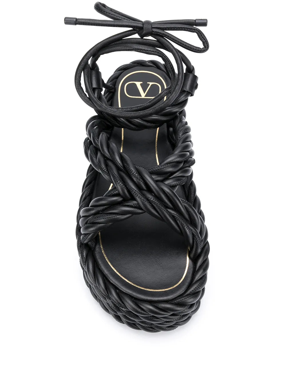 Valentino Garavani Rope Wedge Sandals 36 Black