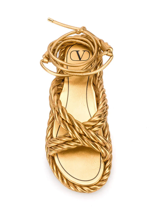 Valentino Garavani The Rope Sandals 35 Gold
