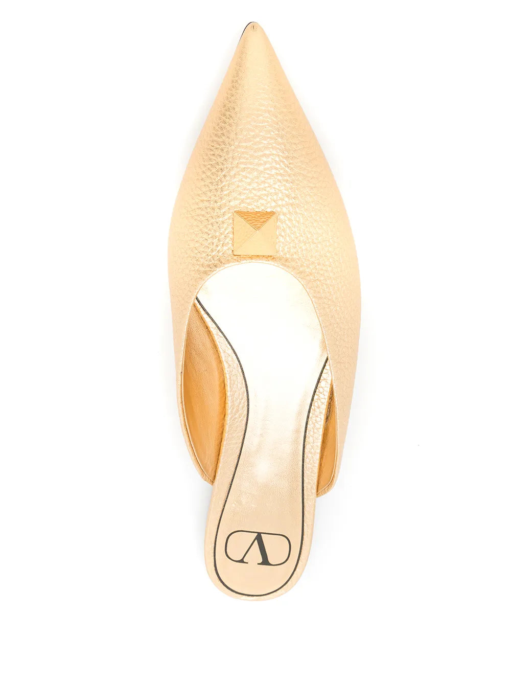 Valentino Garavani Roman Stud Metallic Mules 36 Gold