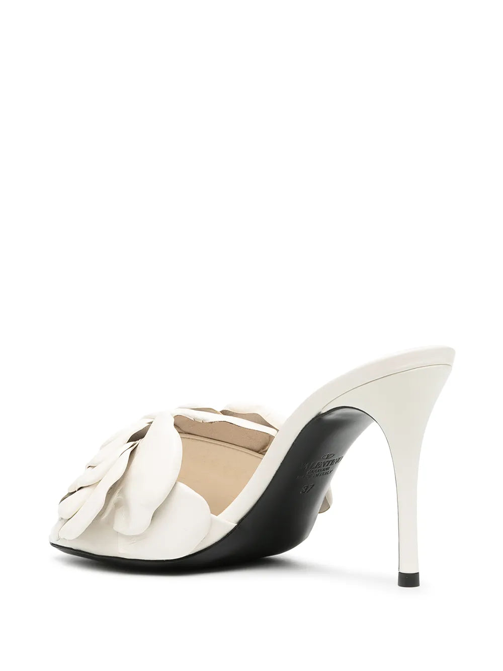 Valentino Garavani Floral Appliqué Leather Mules