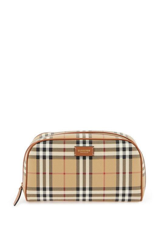 Burberry Faux Leather Tartan Beauty Case Women