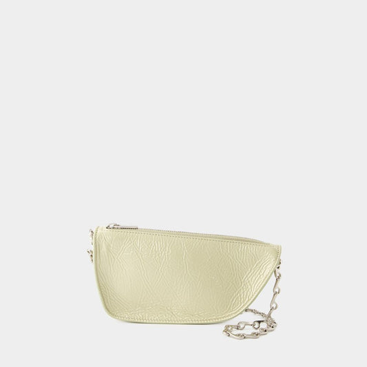 BURBERRY Mini Leather Crossbody Handbag with Silver Finishing